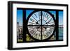 Giant Clock Window - View on the New York City - Manhattan Bridge-Philippe Hugonnard-Framed Photographic Print