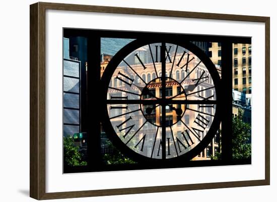 Giant Clock Window - View on the New York City - Manhattan Building-Philippe Hugonnard-Framed Photographic Print