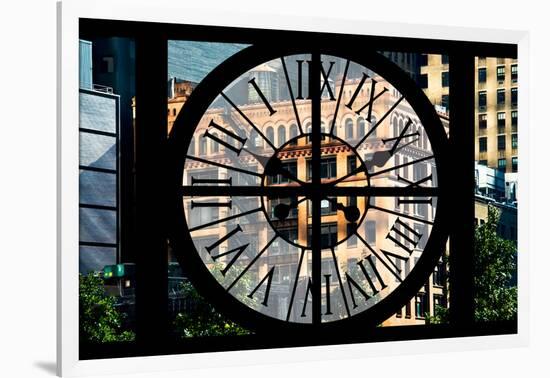 Giant Clock Window - View on the New York City - Manhattan Building-Philippe Hugonnard-Framed Photographic Print