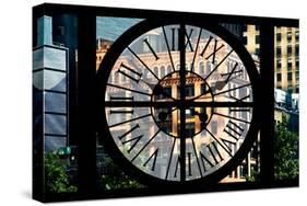 Giant Clock Window - View on the New York City - Manhattan Building-Philippe Hugonnard-Stretched Canvas