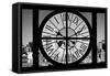 Giant Clock Window - View on the New York City - Manhattan Skyline-Philippe Hugonnard-Framed Stretched Canvas