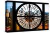 Giant Clock Window - View on the New York City - Manhattan-Philippe Hugonnard-Stretched Canvas