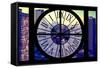 Giant Clock Window - View on the New York City - Midtown Manhattan-Philippe Hugonnard-Framed Stretched Canvas