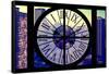 Giant Clock Window - View on the New York City - Midtown Manhattan-Philippe Hugonnard-Framed Stretched Canvas