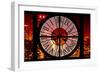 Giant Clock Window - View on the New York City - Red Night-Philippe Hugonnard-Framed Photographic Print