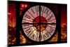 Giant Clock Window - View on the New York City - Red Night-Philippe Hugonnard-Mounted Photographic Print