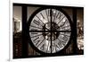 Giant Clock Window - View on the New York City - Sepia Night-Philippe Hugonnard-Framed Photographic Print