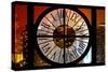 Giant Clock Window - View on the New York City - Times Square by Night-Philippe Hugonnard-Stretched Canvas