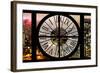 Giant Clock Window - View on the New York City with Foggy Night-Philippe Hugonnard-Framed Photographic Print