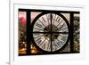 Giant Clock Window - View on the New York City with Foggy Night-Philippe Hugonnard-Framed Photographic Print