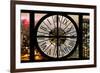 Giant Clock Window - View on the New York City with Foggy Night-Philippe Hugonnard-Framed Photographic Print