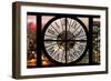 Giant Clock Window - View on the New York City with Foggy Night-Philippe Hugonnard-Framed Photographic Print