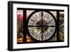 Giant Clock Window - View on the New York City with Foggy Night-Philippe Hugonnard-Framed Photographic Print