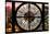 Giant Clock Window - View on the New York City with Foggy Night-Philippe Hugonnard-Stretched Canvas