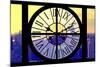 Giant Clock Window - View on the New York City - Yellow Sunset-Philippe Hugonnard-Mounted Photographic Print