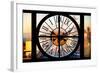 Giant Clock Window - View on the New York in Winter at Sunset-Philippe Hugonnard-Framed Photographic Print