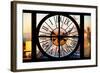 Giant Clock Window - View on the New York in Winter at Sunset-Philippe Hugonnard-Framed Photographic Print