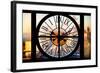 Giant Clock Window - View on the New York in Winter at Sunset-Philippe Hugonnard-Framed Photographic Print