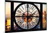 Giant Clock Window - View on the New York in Winter at Sunset-Philippe Hugonnard-Mounted Photographic Print