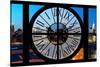 Giant Clock Window - View on the New York Skyline at Dusk II-Philippe Hugonnard-Stretched Canvas