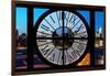 Giant Clock Window - View on the New York Skyline at Dusk II-Philippe Hugonnard-Framed Photographic Print