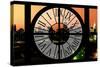 Giant Clock Window - View on the New York Skyline at Dusk III-Philippe Hugonnard-Stretched Canvas