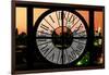 Giant Clock Window - View on the New York Skyline at Dusk III-Philippe Hugonnard-Framed Photographic Print