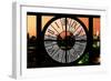 Giant Clock Window - View on the New York Skyline at Dusk III-Philippe Hugonnard-Framed Photographic Print