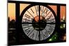 Giant Clock Window - View on the New York Skyline at Dusk III-Philippe Hugonnard-Mounted Photographic Print