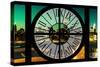 Giant Clock Window - View on the New York Skyline at Dusk IV-Philippe Hugonnard-Stretched Canvas