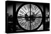 Giant Clock Window - View on the New York Skyline at Dusk-Philippe Hugonnard-Stretched Canvas