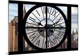 Giant Clock Window - View on the New York Skyscrapers-Philippe Hugonnard-Mounted Photographic Print