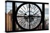 Giant Clock Window - View on the New York Skyscrapers-Philippe Hugonnard-Stretched Canvas