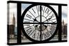 Giant Clock Window - View on the New York with Empire State Building-Philippe Hugonnard-Stretched Canvas