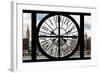 Giant Clock Window - View on the New York with Empire State Building-Philippe Hugonnard-Framed Photographic Print