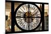Giant Clock Window - View on the New York with the Chrysler Building at Sunset-Philippe Hugonnard-Mounted Photographic Print