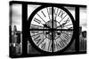 Giant Clock Window - View on the New York with the Chrysler Building II-Philippe Hugonnard-Stretched Canvas