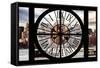 Giant Clock Window - View on the New York with the Chrysler Building-Philippe Hugonnard-Framed Stretched Canvas