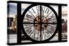 Giant Clock Window - View on the New York with the Chrysler Building-Philippe Hugonnard-Stretched Canvas