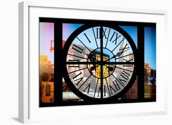 Giant Clock Window - View on the New York with the Empire State Building in Winter II-Philippe Hugonnard-Framed Photographic Print