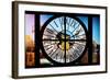 Giant Clock Window - View on the New York with the Empire State Building in Winter II-Philippe Hugonnard-Framed Photographic Print