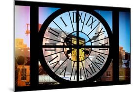 Giant Clock Window - View on the New York with the Empire State Building in Winter II-Philippe Hugonnard-Mounted Photographic Print