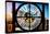 Giant Clock Window - View on the New York with the Empire State Building in Winter II-Philippe Hugonnard-Stretched Canvas