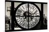 Giant Clock Window - View on the New York with the Empire State Building in Winter III-Philippe Hugonnard-Stretched Canvas