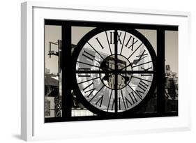 Giant Clock Window - View on the New York with the Empire State Building in Winter III-Philippe Hugonnard-Framed Photographic Print