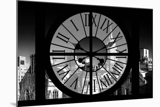 Giant Clock Window - View on the New York with the Empire State Building in Winter IV-Philippe Hugonnard-Mounted Photographic Print