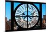 Giant Clock Window - View on the New York with the Empire State Building in Winter V-Philippe Hugonnard-Mounted Photographic Print