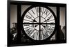 Giant Clock Window - View on the New York with the Empire State Building in Winter VI-Philippe Hugonnard-Framed Photographic Print