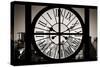 Giant Clock Window - View on the New York with the Empire State Building in Winter VI-Philippe Hugonnard-Stretched Canvas