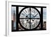 Giant Clock Window - View on the New York with the Empire State Building-Philippe Hugonnard-Framed Photographic Print